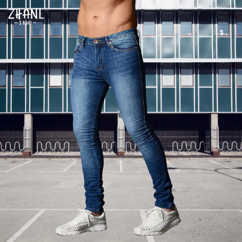 Blue Mens Jeans Stretch Skinny Denim Pants Men Fashion Casual Slim Fit Denim Trouser Black Male Streetwear jean homme