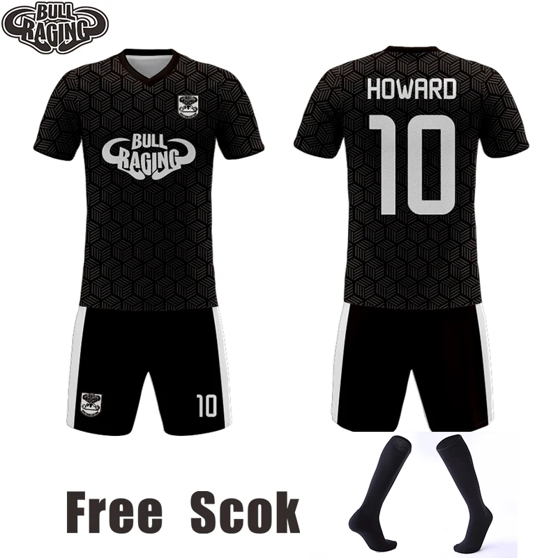 retro design polyester custom soccer jersey, cheap football soccer training equipment free sock