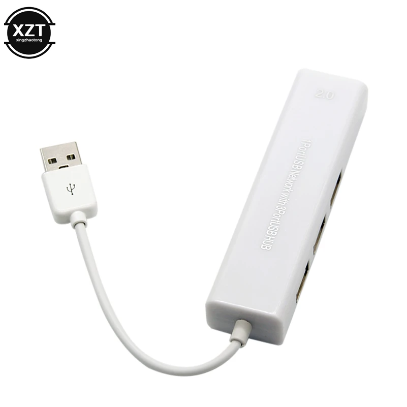 Сетевая карта USB Ethernet с 3 портами, высокоскоростной USB 2,0 к RJ45 Hub 10/100, адаптер Ethernet, свободный драйвер, флэвс для Macbook Win