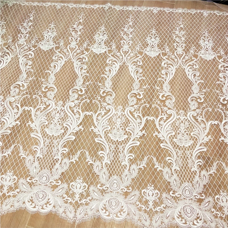 

Wholesale fashion design lattice lace fabric for dress