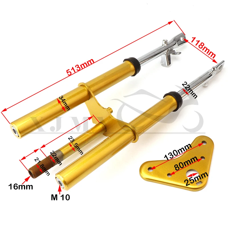 Gold Stock Forks Suspension For 50 50cc Xr50 Crf50 Front Forks Suspension For 50 Xr Dirt Pit Bike Motorcycle Parts