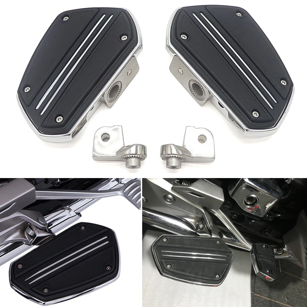 

Motorcycle Twin Rail Floorboards w/ Driver Adapter For Honda Goldwing 1800 F6B GL1800 2018 2019 2020 2021 68201-68221