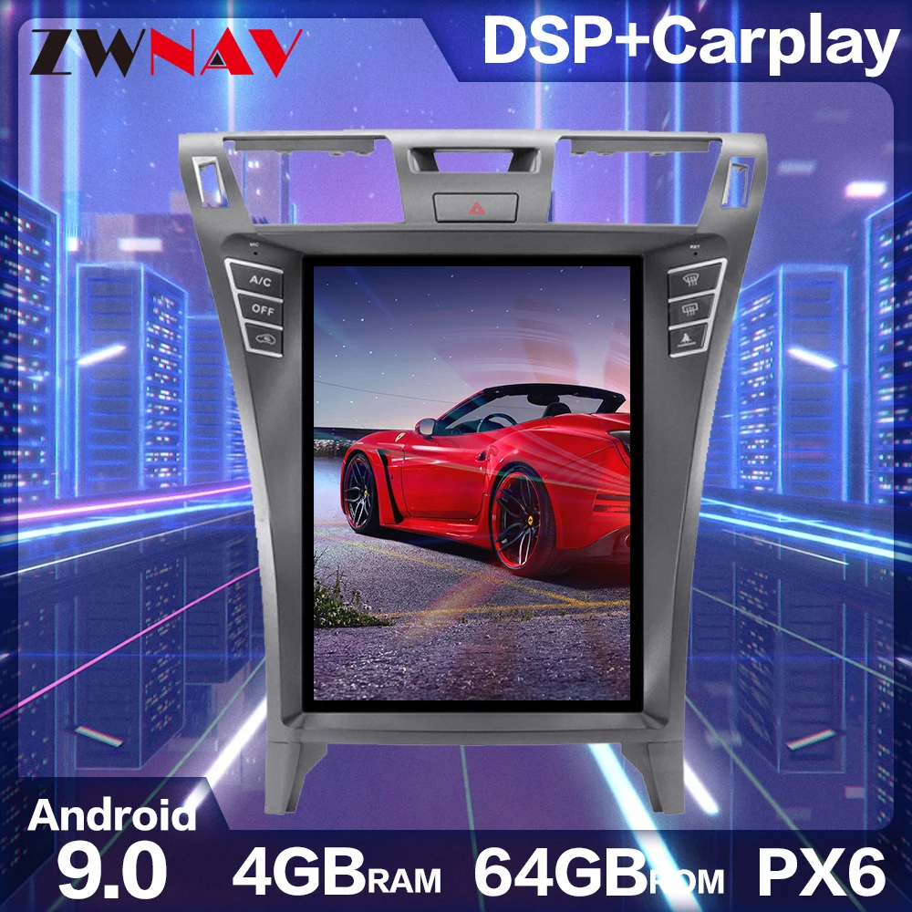 12.1 Inch Android 9.0 Tesla Vertical Screen for Lexus LS460 2007-2015 GPS Navigation DVD Player 4G64GB IPS 4K Multimedia Unit