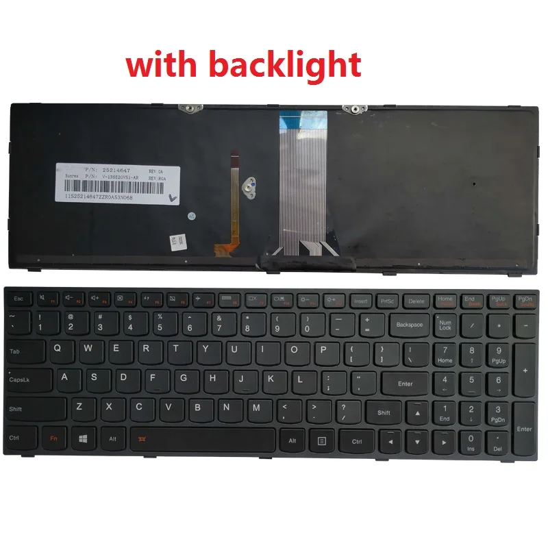 New laptop US keyboard For Lenovo IdeaPad 305-15 305-15IBD 305-15IBY 305-15IHW black/silver US Keyboard with Backlight