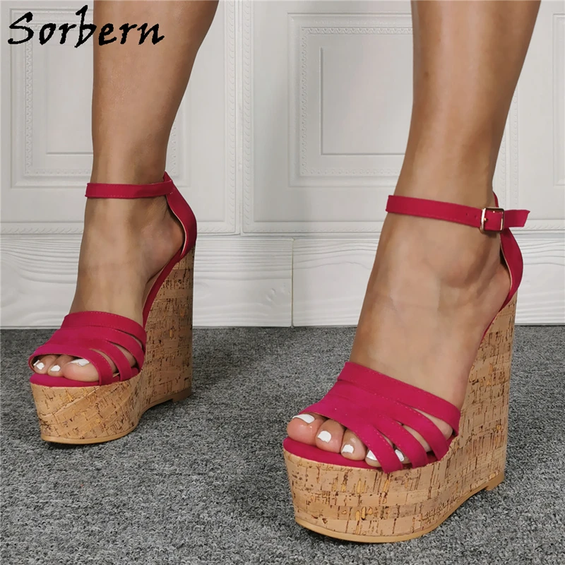 

Sorbern Comfortable Wedge Sandals Peach Black Platform Shoes Summer Style Womens Shoes Heels Size 5-15 Custom Colors