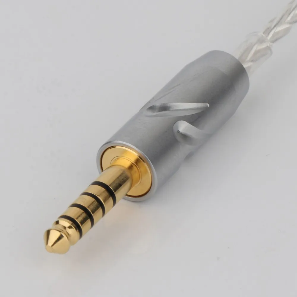 Preffair 4,4-mm-Klinken-Audiokabel, Stecker auf Stecker, Audio-Aux-Kabel, 5-polig, 8 Kerne, OCC, Silber, für Kopfhörer, MP3-Lautsprecher, AUX – Detail 4