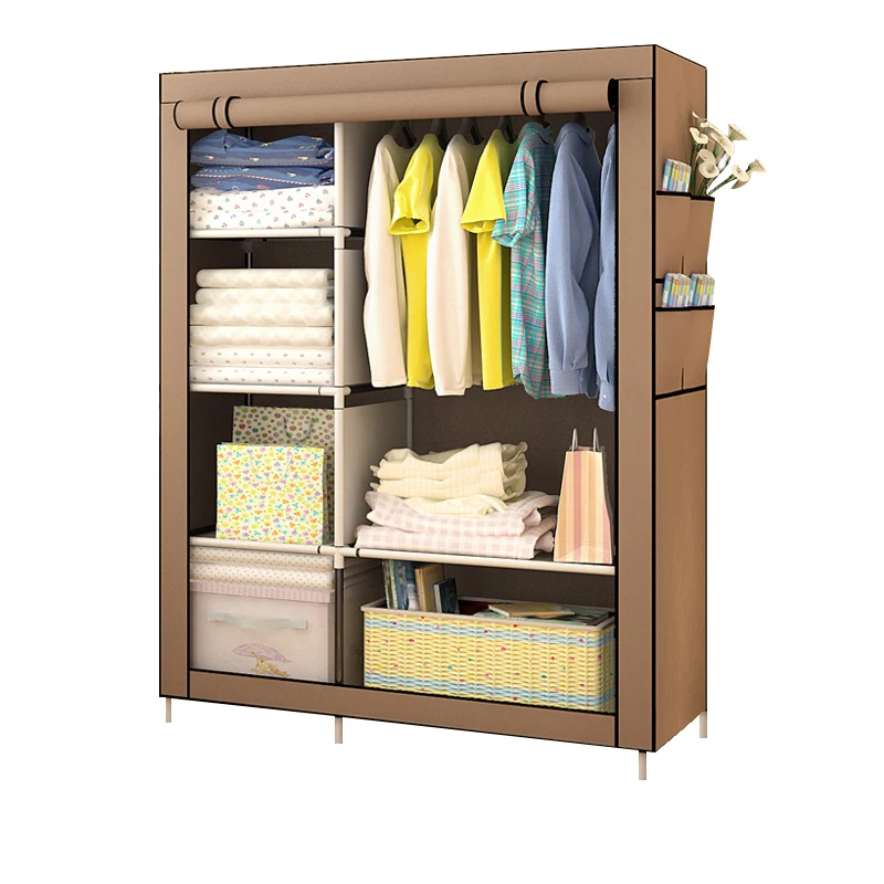 Bedroom Non-woven Cloth Wardrobe Folding Portable Clothing Storage Cabinet Dustproof Cloth Closet Home Furniture