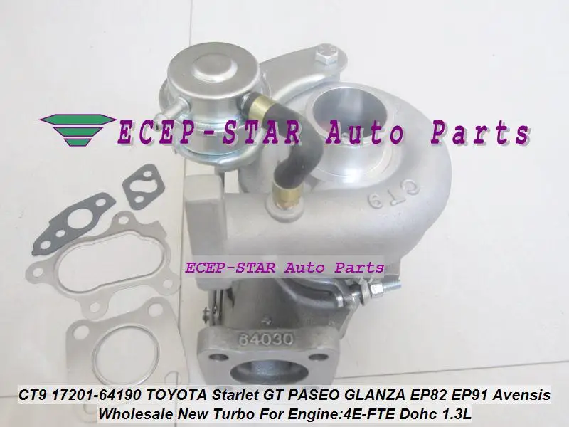 CT9 17201-64190 17201-55030 1720164190 Turbo For TOYOTA Starlet GT Tercel EP82 EP91 97- Avensis CT 220 97-07 4EFTE 4E-FTE 1.3L