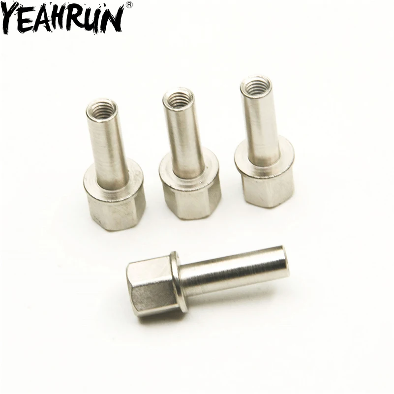 YEAHRUN 4PCS 12mm Hex Wheel Hub Drive Adapter Extension Column Metal Nut 15/20/25mm for 1/10 RC Crawler Axial SCX10 TRX4