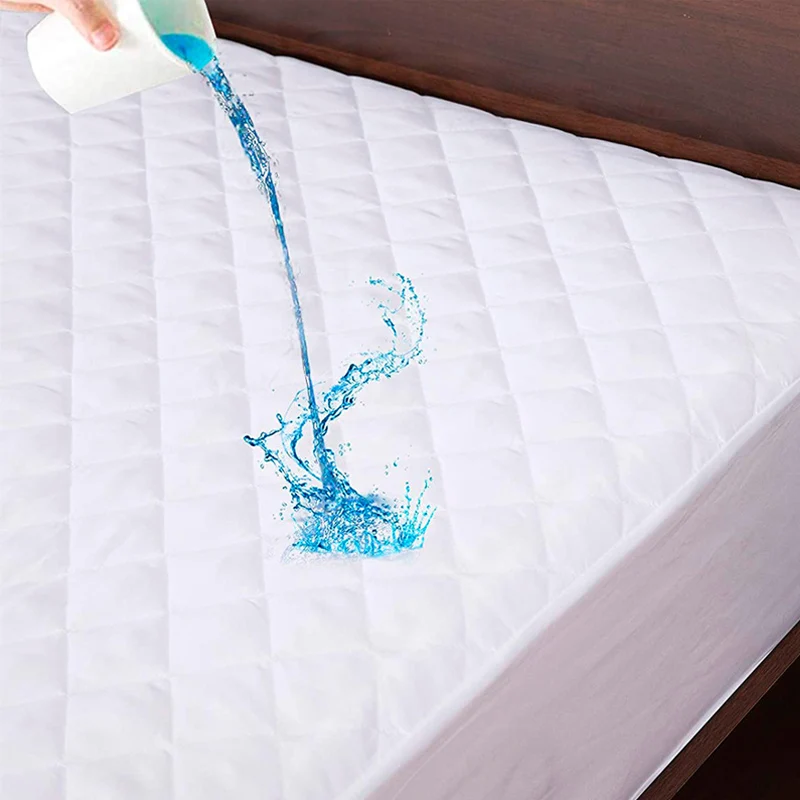 Thicken Waterproof Mattress Cover Warm Soft Mattress Protector King Queen Bed Fitted Solid Sheet Embossed Mattress Protector