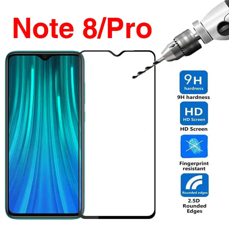 Cristal templado 2 en 1 para cámara Xiaomi Redmi Note 8 Pro, Protector de pantalla para Xiaomi Redmi Note 8 Pro, película protectora