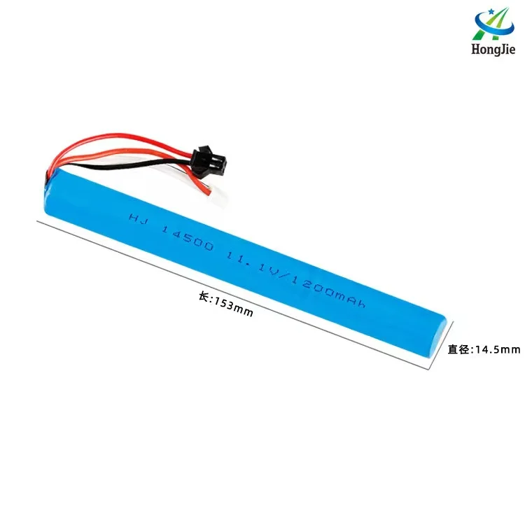 buy more will cheap Factory pin 11.1 V 1200 mah 14500 electric gun running water lithium battery toy accessories 10 c