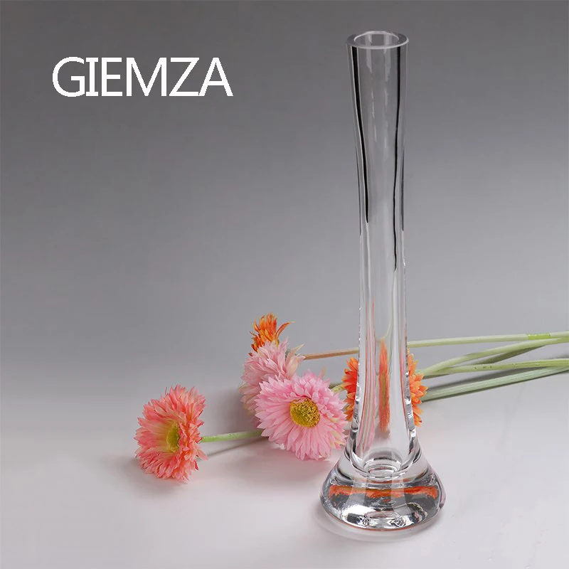 GIEMZA Glass High Vase Transparent Hydroponic Air Plant 1pc Cylinder Tube Round Tall Flower Vases Pure Tool for Home