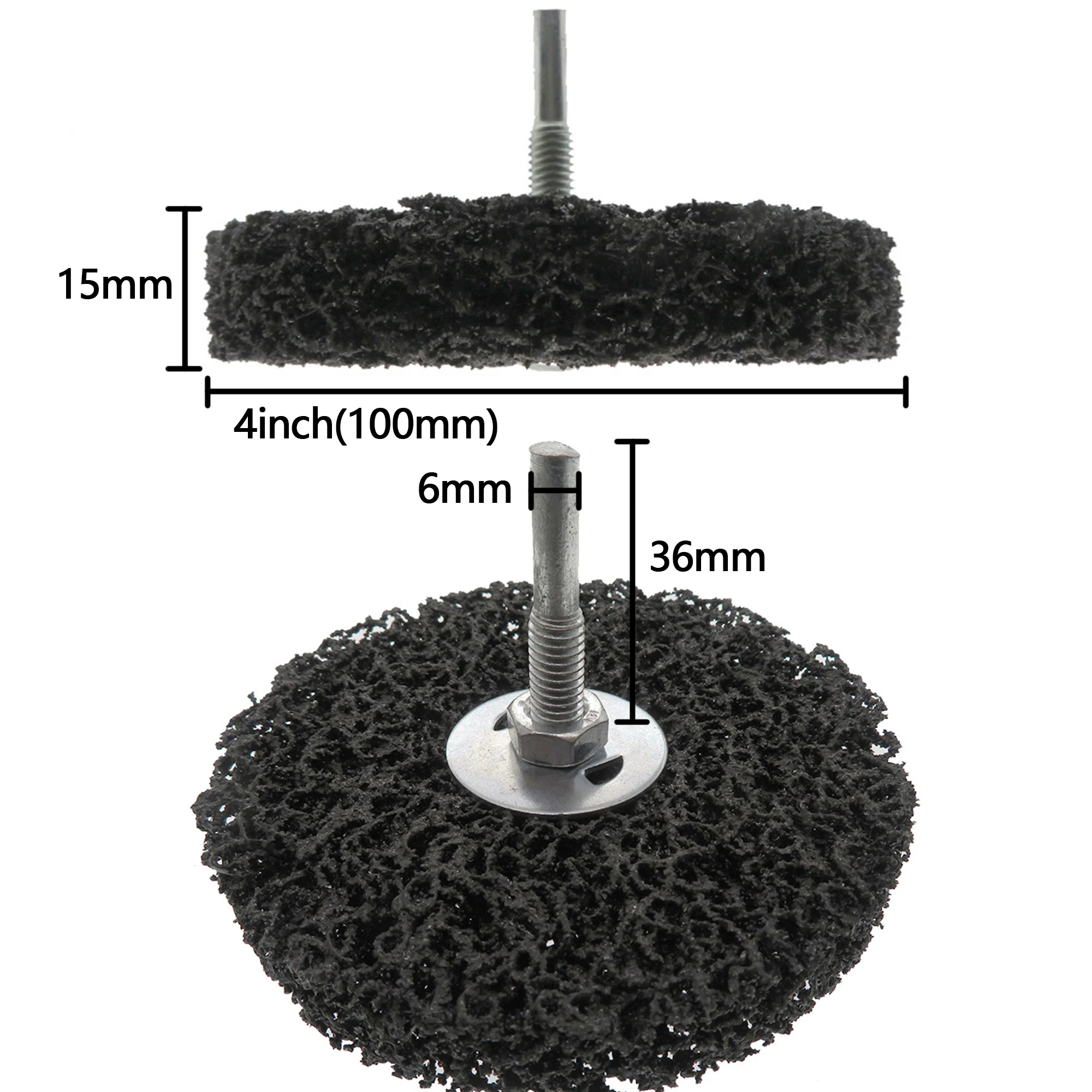 4inch 100mm  Sanding Disc Nylon Wheel with 6mm Shank Surface Polishing Corrosion Removal Disc for Metalworking