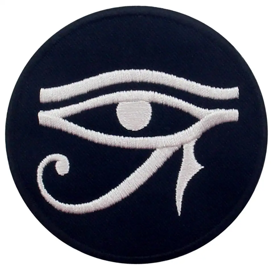 Embird Embroidery Patch for Hat Eye of Horus Wedjat Embroidered Patch Ceo-Friendly Handmade 3D Iron on Badge