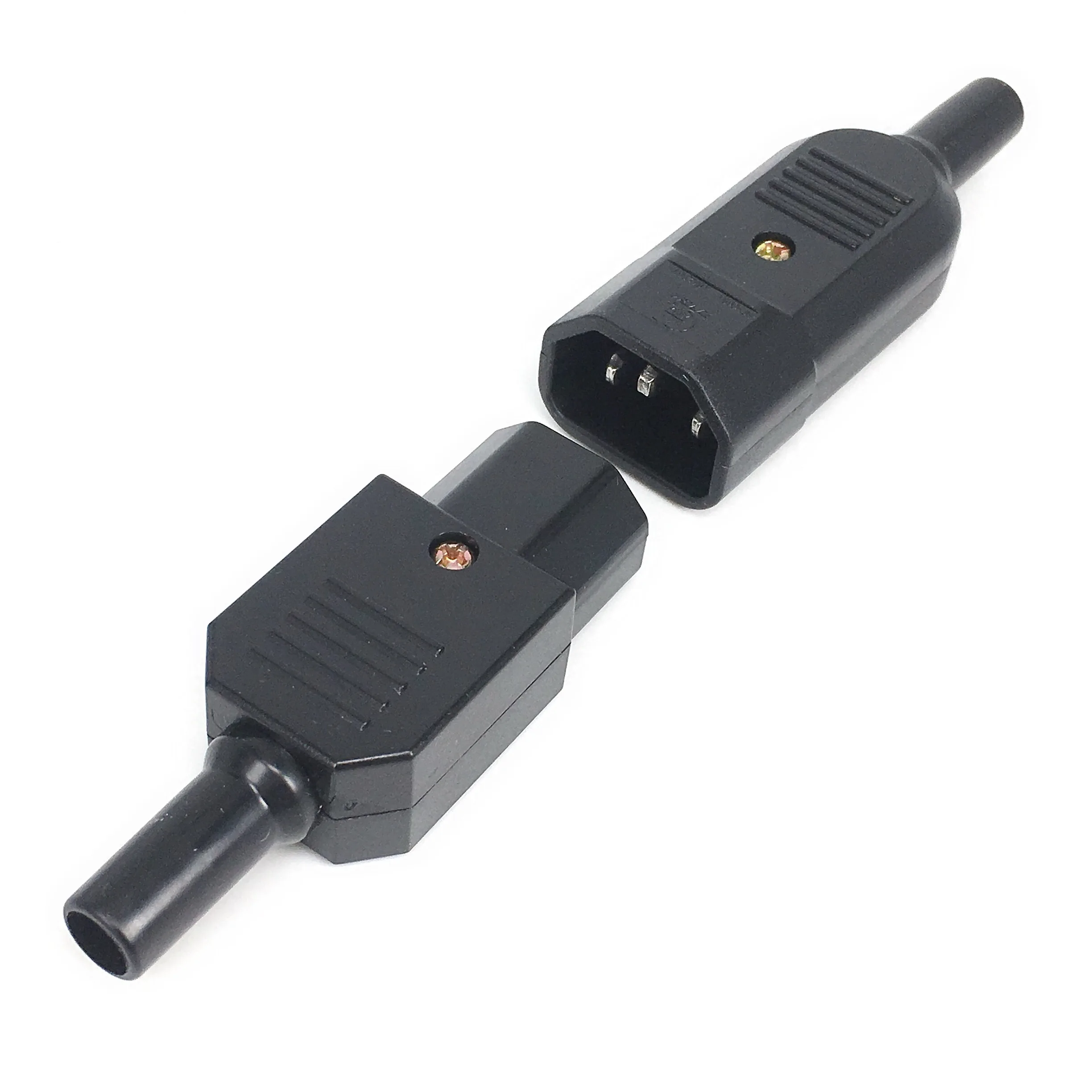 IEC Straight Cable Plug Connector C13 C14 Female Male Plug Rewirable Power Connector 3 Pin AC Socket Industrial Plug 16A 250V