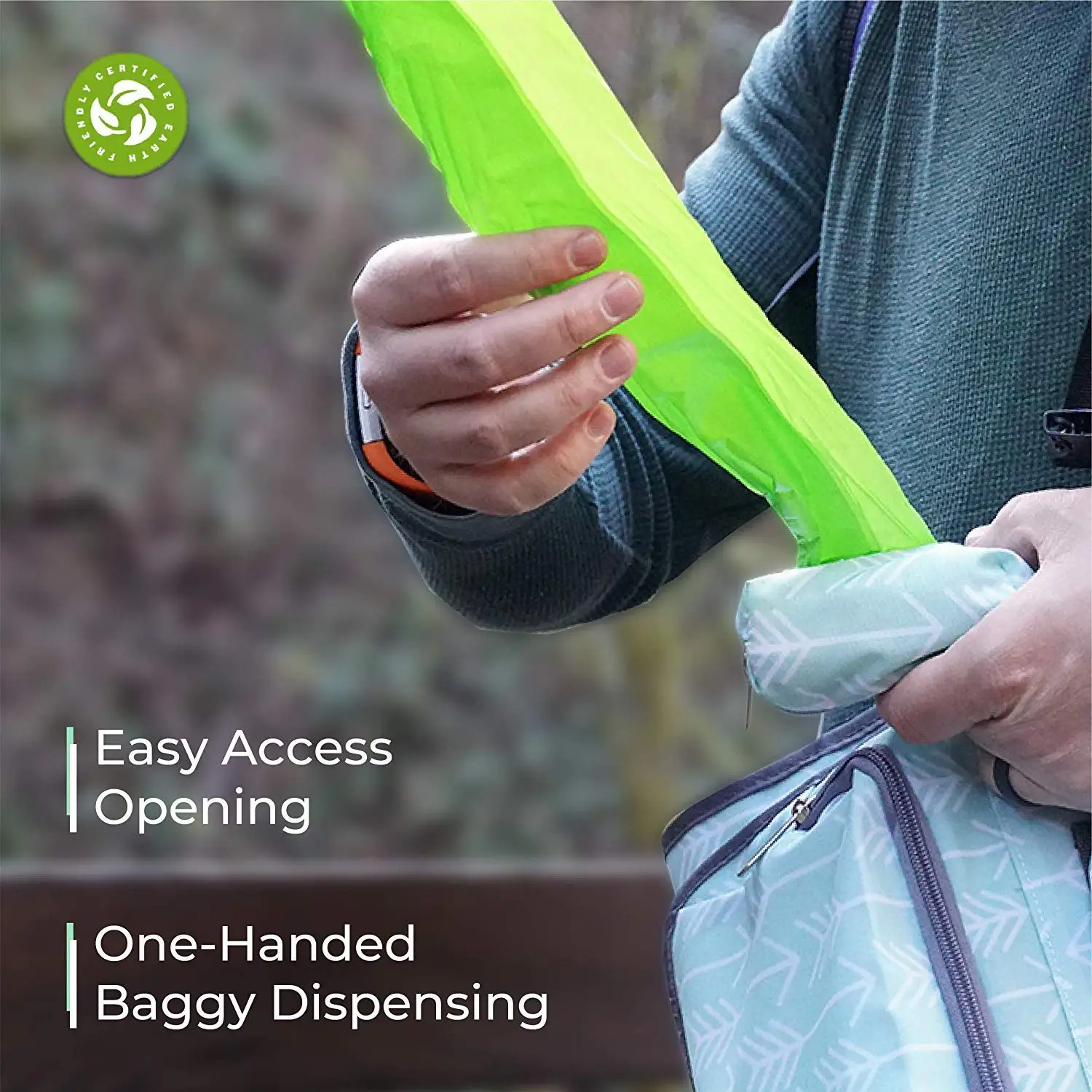 Eco-Friendly Diaper Bag Dispenser Carrying Case and 80 OXO-Degradable Trash Bags