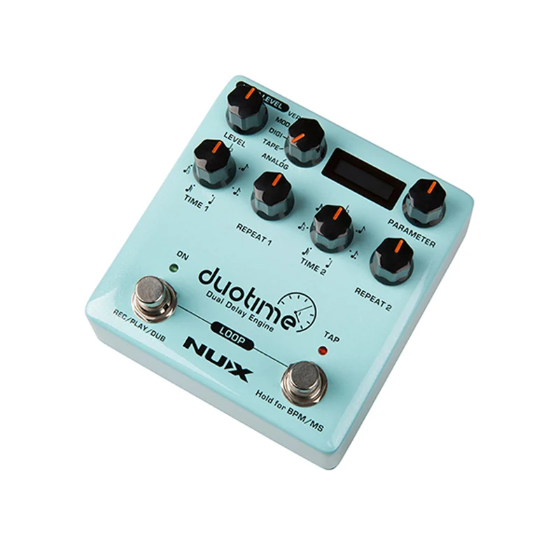 NUX Duotime Stereo Delay Pedal Guitar Effect Analog Tape Echo Digital Modulation Verb Dual Delay Effects for Guitar Accessories