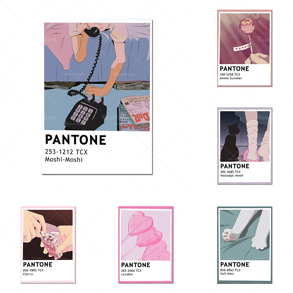 Affiches d'animation Pantone, impression d'animation de sucette, mode d'impression Pantone, belles affiches, affiches d'animatio