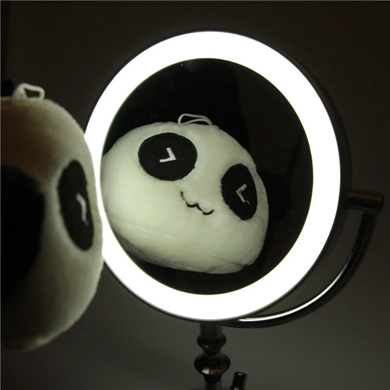 8 Inch Cosmetic Mirror Lighted Double Sided 1/3x Magnifying Makeup Mirror with Led Light 2-Face Desktop Brightness Adjustable