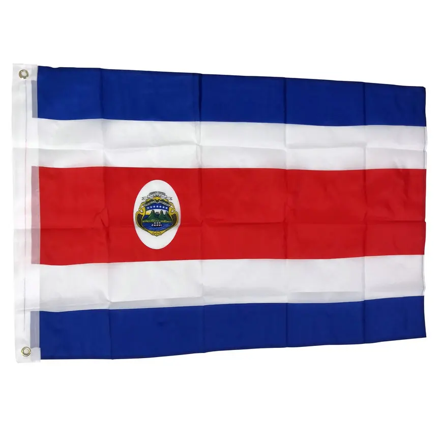 Costa Rica Flag 90x150cm hanging Costa Rican National Flags Polyester UV Fade Resistant Banner For Decoration