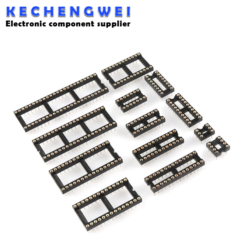 10PCS Round Hole IC socket Connector DIP 6 8 14 16 18 20 24 28 40 pin Sockets DIP6 DIP8 DIP14 DIP16 DIP18 DIP20 DIP28 DIP40 pins