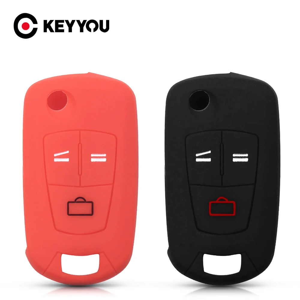 KEYYOU For Opel Astra H Corsa D Vectra C Zafira Styling Silicone Car Key Case Cover 3 Buttons