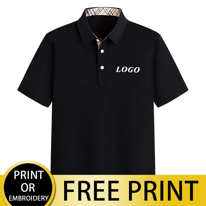 Cust High End Cotton Printed Brand Logo Picture Men And Women Polo  Customized Company Team Diy Embroidered Polo Shir