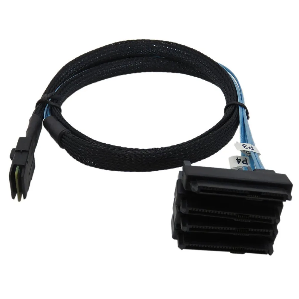 50/100 سنتيمتر Sas Sata كابل داخلي صغير SAS 36pin SFF-8087 إلى (4) 29pin + 15Pin SFF-8482 موصلات مع كابل الطاقة SATA