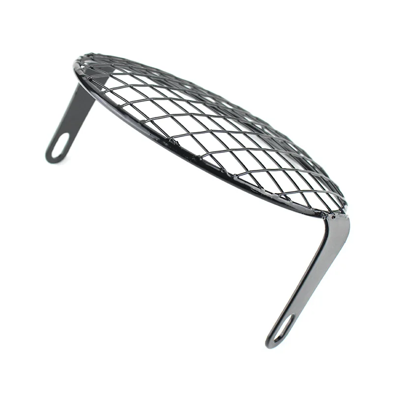 5.75” Motorcycle Aluminum Universal Retro Round Headlight Cover Vintage Grill Headlamp Mesh Protector For Harley Chopper Bobber