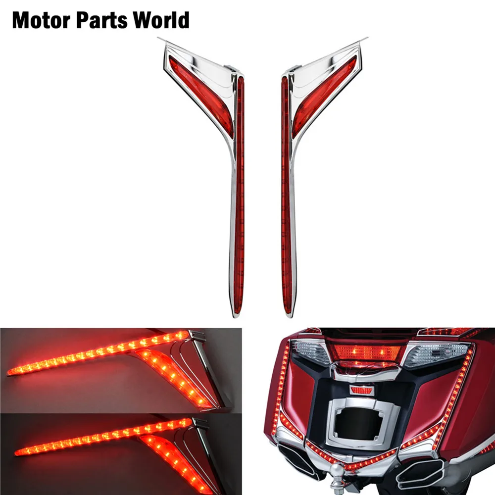 

Motorcycle Rear Light Strips Red LED Vertical Run Brake Light Strips For GL1800 2012-2015 2016 2017 F6B 2013-2015 2016