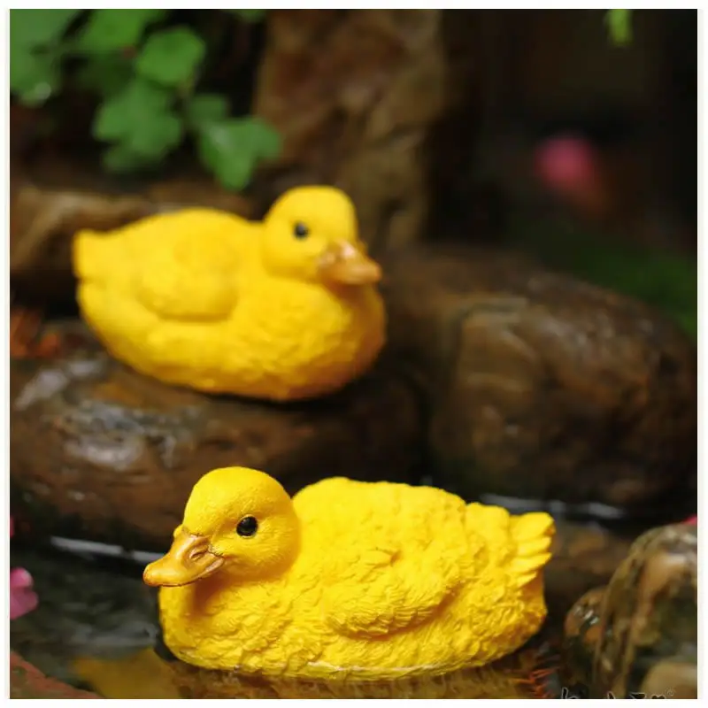 Creative Resin Floating Duck Statue Outdoor Garden Pond Fish Tank Swimming Duck Sculpture For Home Garden Decoration Ornament