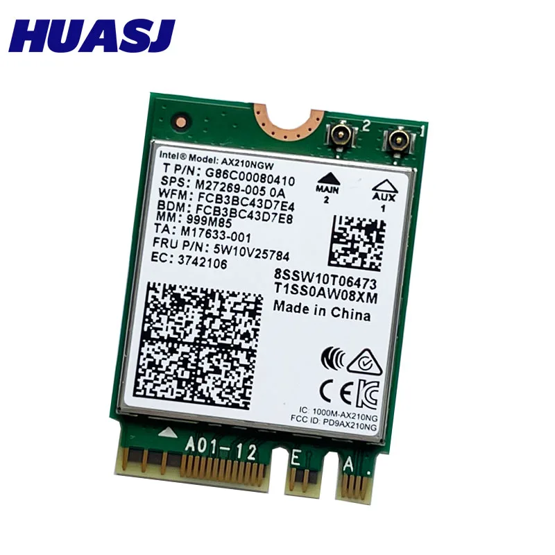 Intel AX210 Tarjeta WiFi 6E M.2 NGFF Doble Banda Bluetooth 5.2