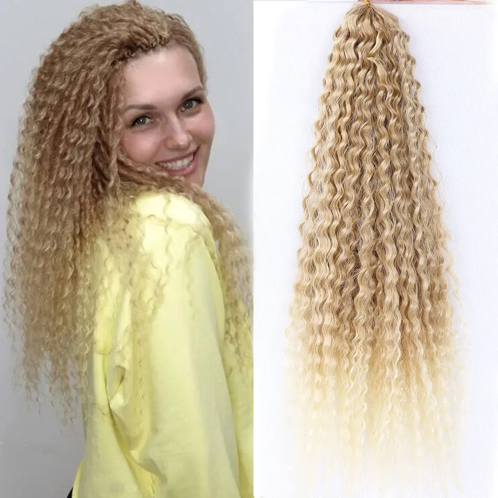 Sallyhair 20inch Afro Kink Curly Braids Ombre Synthetic Braiding Hair Extensions Pink Blonde Color Hairstryle Brazilian Crochet