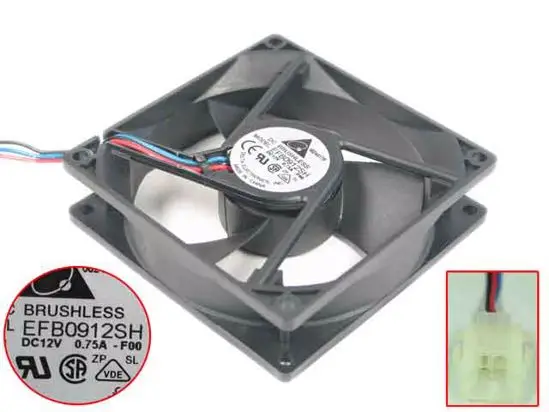 

Delta Electronics EFB0912SH F00 DC 12V 0.75A 90x90x25mm Server Cooling Fan