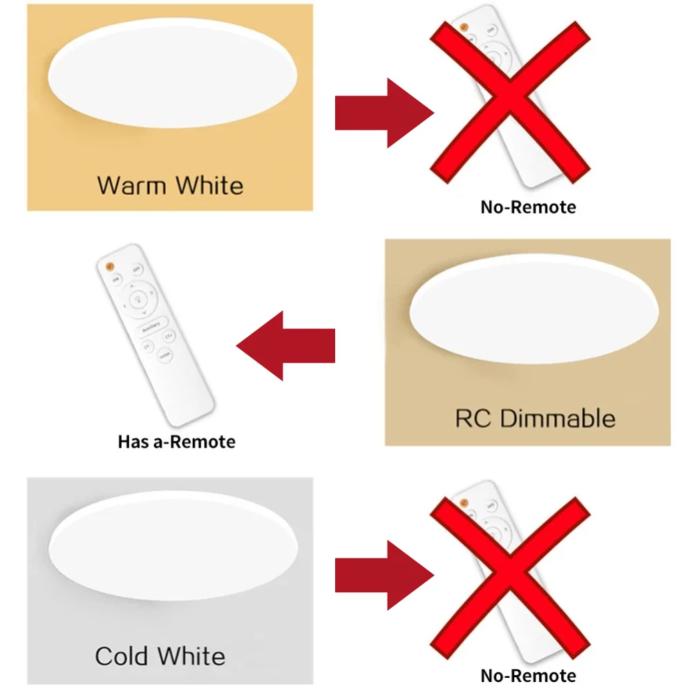 LED Ceiling Lights Modern Lighting Fixture Surface Mounted 110V 220V Remote Control Lamp Living Room Bedroom Kitchen