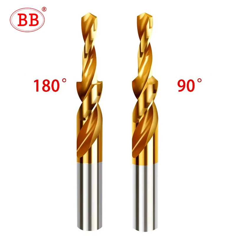 Broca de Torção Escareada bb Broca de Corte Dupla Hss para Metal 90 180 Graus m3 m4 m5 m6 m8 M10 M12 Ferramenta de Perfuração de Cone Peça