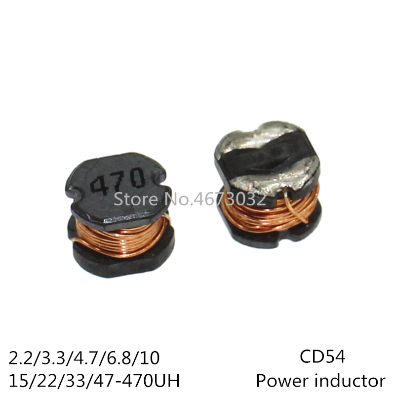 20PCS Inductor CD54 Power Inductance SMD 2.2UH 3.3UH 4.7UH 6.8UH 10UH 15UH 22UH 33UH 47UH 68UH 100UH 150UH 220UH 330UH 470UH