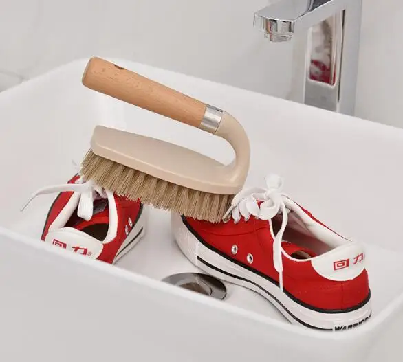 Wooden laundry brush shoes multifunctional cleaning brush toilet floor strong deconsolute brush