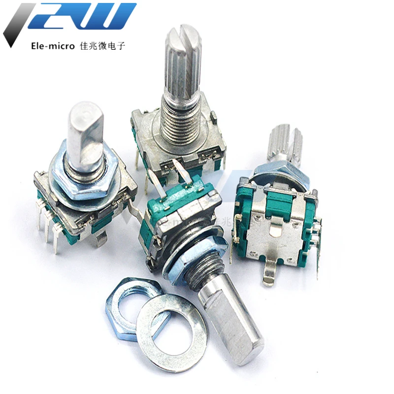 5 PCS/LOT 20 Position 360 Degree Rotary Encoder EC11 w Push Button 5Pin Handle Long 15mm/20MM With A Built In Push Button Switch