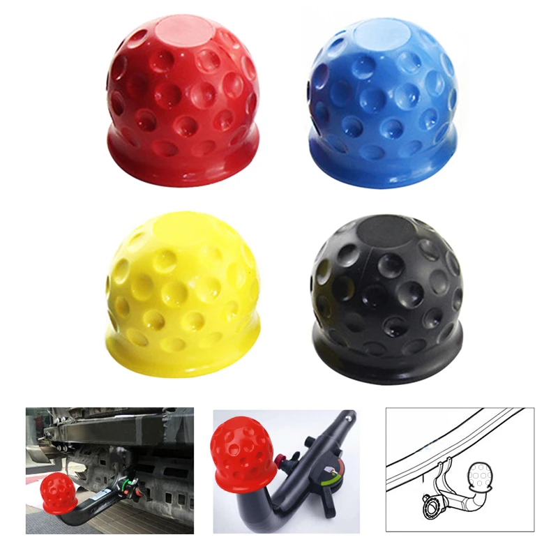 Couvercle de boule de barre de remorquage universel, couvercle de boule de remorque, attelage, protection, accessoires de voiture, 50mm, 4 couleurs