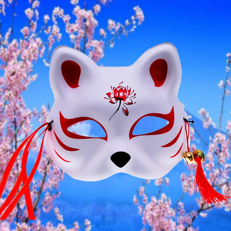 Anime Demon Slayer Vos Maskers Japanse Masker Half Gezicht Kat Masker Maskerade Festival Bal Kabuki Kitsune Maskers Cosplay Prop