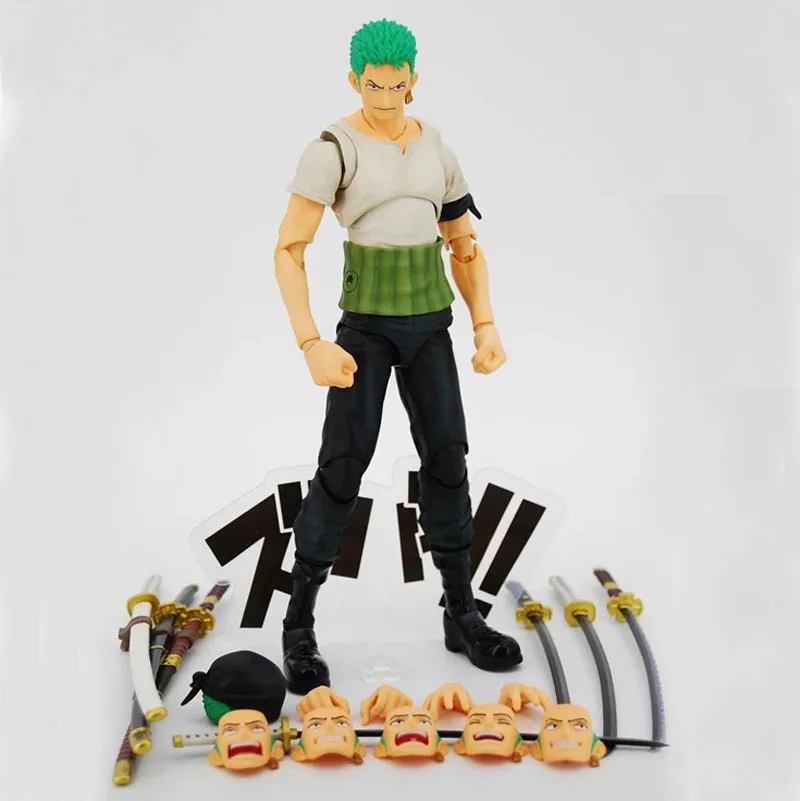 Anime One Piece Roronoa Zoro Past Blue Variable Articulated Boxed 18cm PVC Action Figure Collection Model Doll Toys