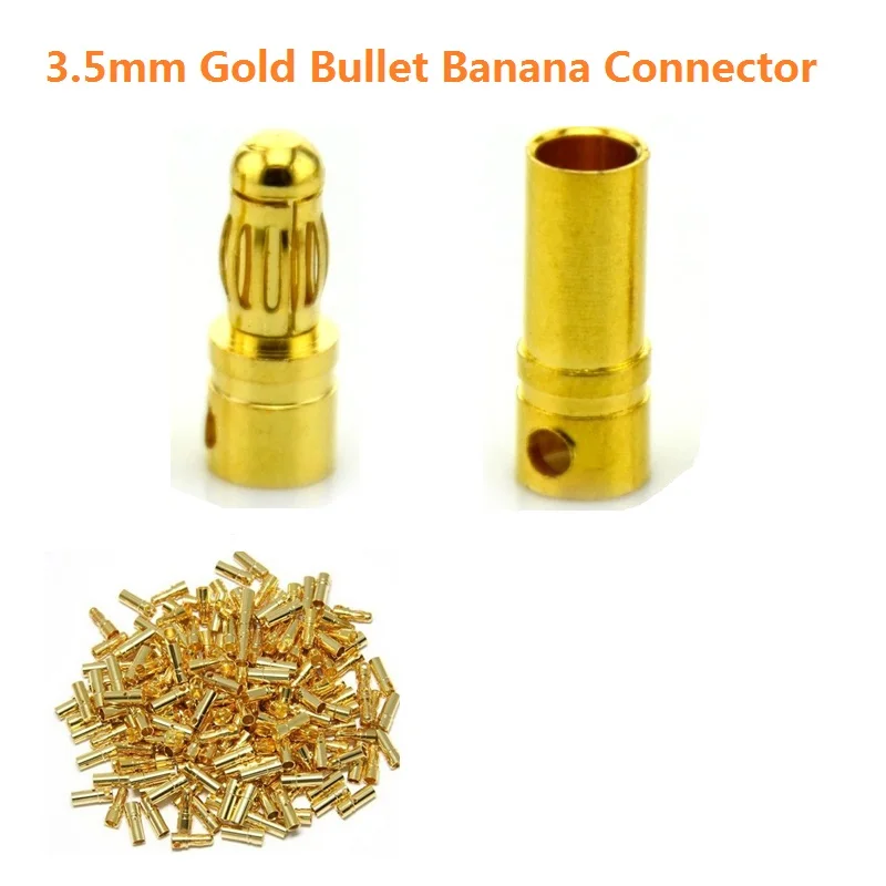 20pcs/lot 2.0mm 3.0mm 3.5mm 4.0mm 5.0mm 5.5mm 6.0mm 8.0mm Gold Bullet Banana Connector Plug For ESC Battery Motor ESC (10 pair)