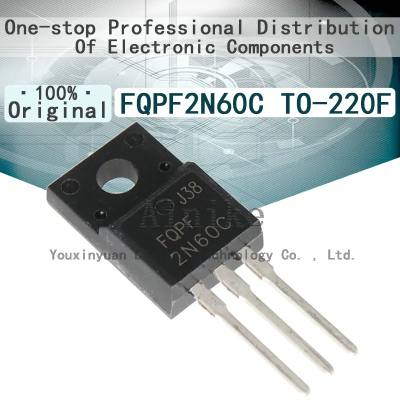 10/Pcs New Original FQPF2N60C 2N60C TO-220F 2A 600V Direct insertion plastic mosFET