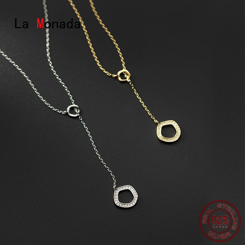 

Женское Ожерелье La Monada из серебра 925 пробы, женские цепочки на шею, необычные круглые ювелирные изделия для женщин, серебряное ожерелье для девушек