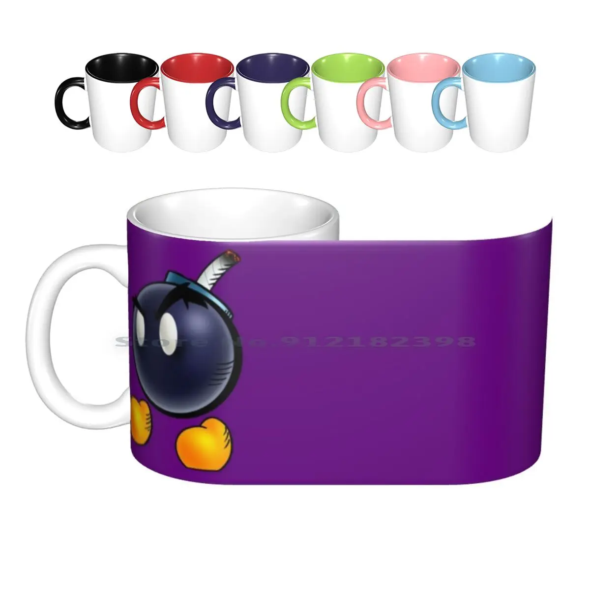 Футболка Bob-Omb, керамические кружки, кофейные чашки, Кружка для молока и чая, видеоигра Bob Omb Super Bros, переключатель Geek Super удар Bros Ultimate Kart