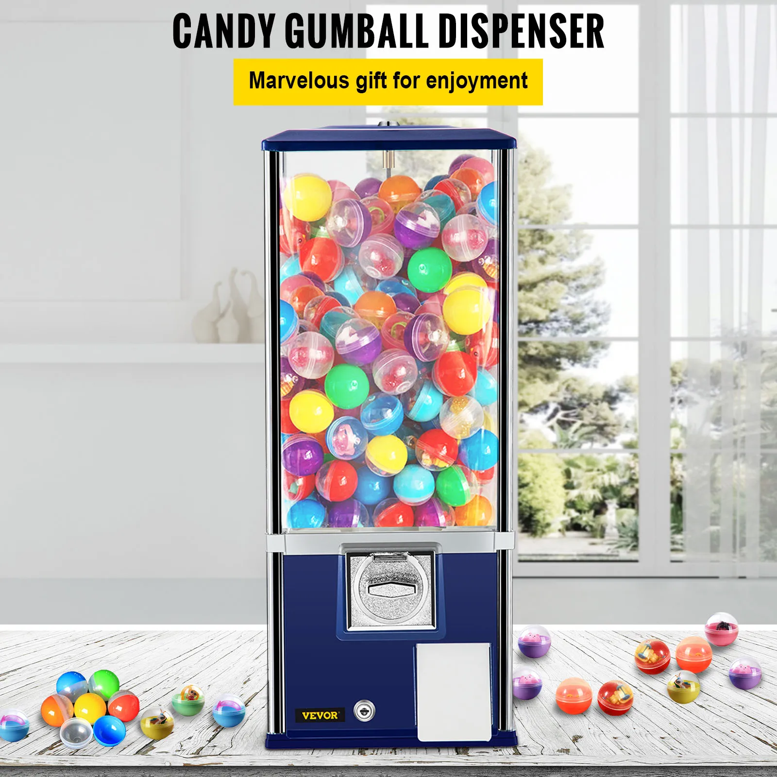 VEVOR 25.2 In Gumball Dispenser Height Candy Machine Huge Load Capacity Vintage Style for Game Retail Stores Commercial Home Use