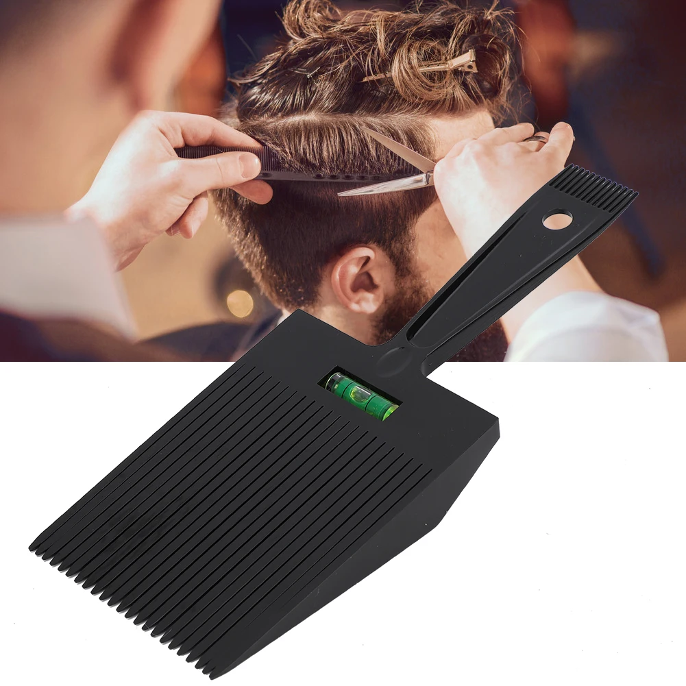 Black Profession Flat Top Guide Comb Built-In Horizontal Lines Haircut Clipper Comb Barber Shop Dyeing Hairstyle Styling Tools