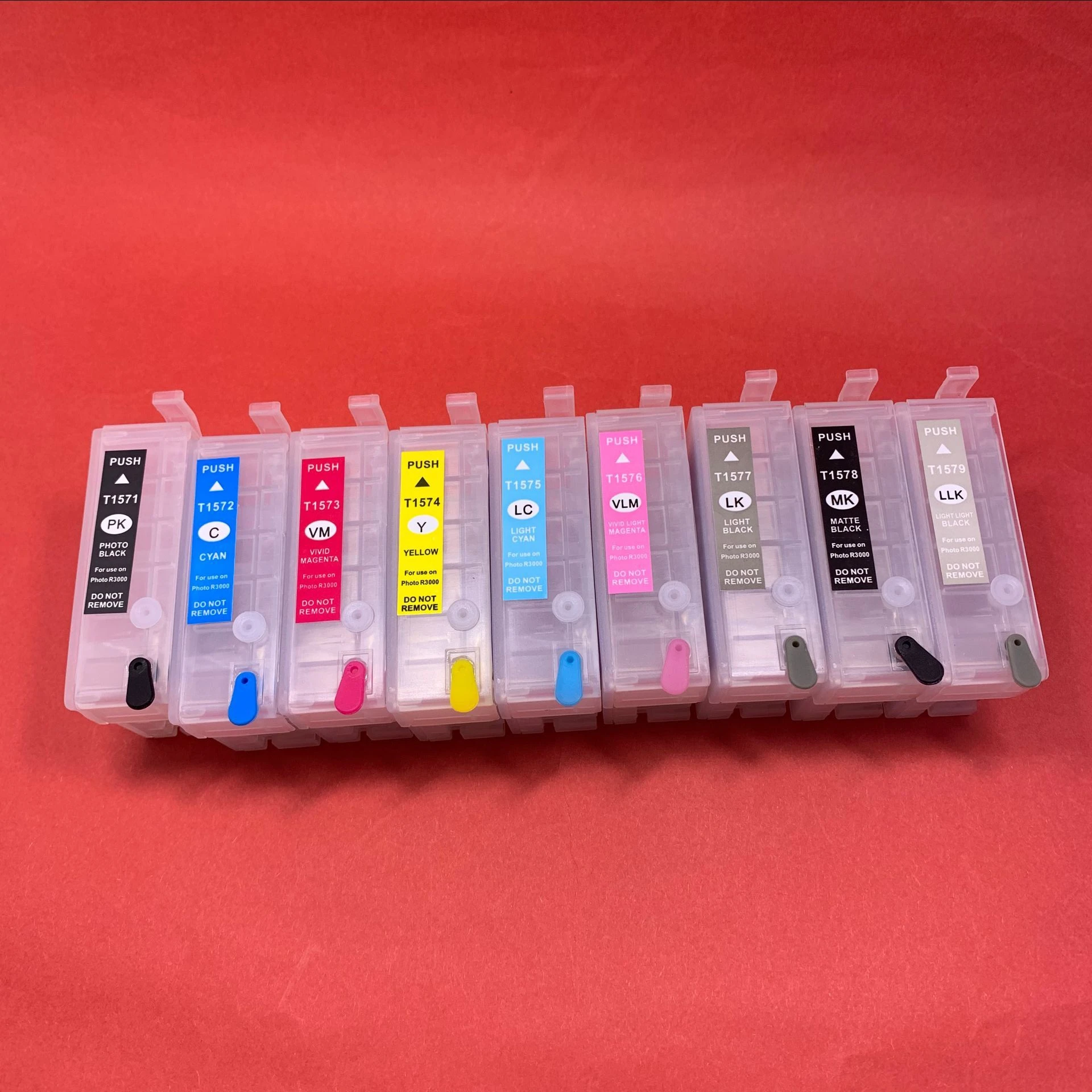 

YOTAT Empty T157 Refillable Ink Cartridges T1571 - T1579 for Epson Stylus Photo R3000 Printer